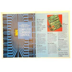 1981 GMC Computer Command Control Chip Vintage Print Ad 16x11 80s Tech Wall Art